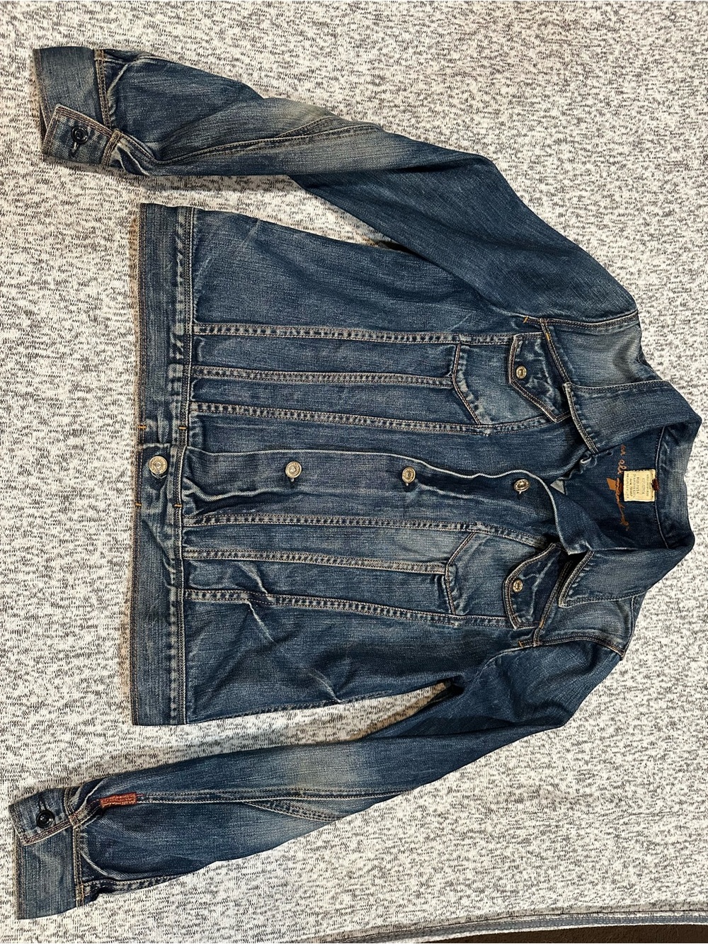 Women's 7 for All Mankind Dark Blue Denim Jacket - Classic Jean Jacket Sz Large